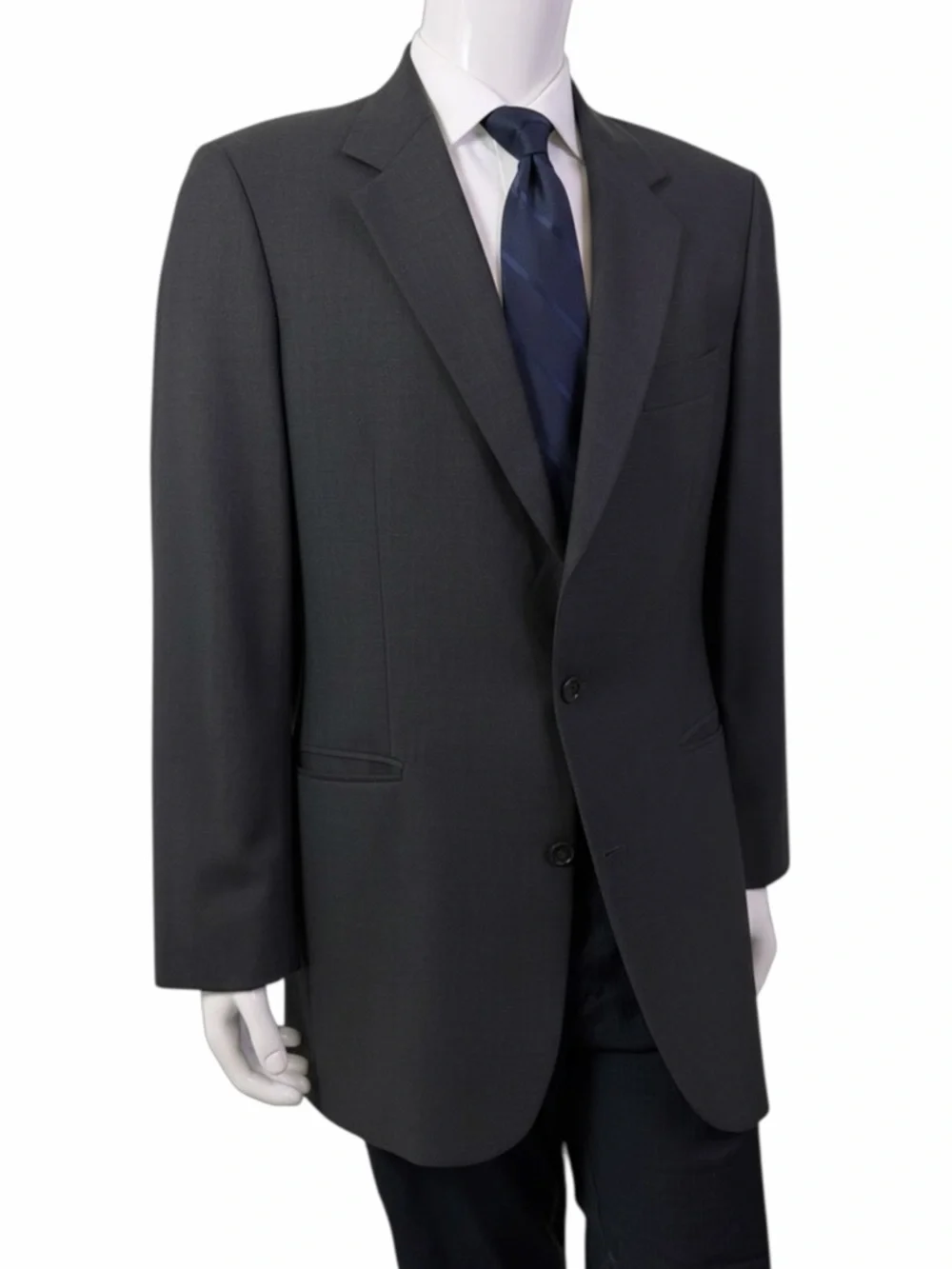 Brooks Brothers Brooksease Mens 42L Charcoal Grey Wool Stretch Blazer Jacket